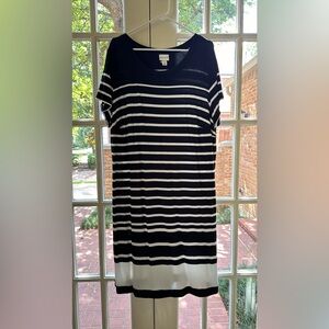 AVA & VIV Striped Navy Dress